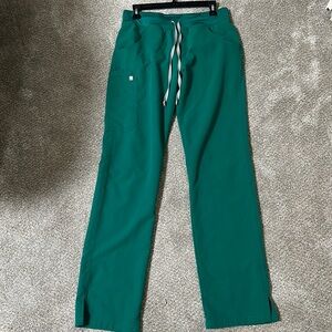 Hunter green figs scrub pants
